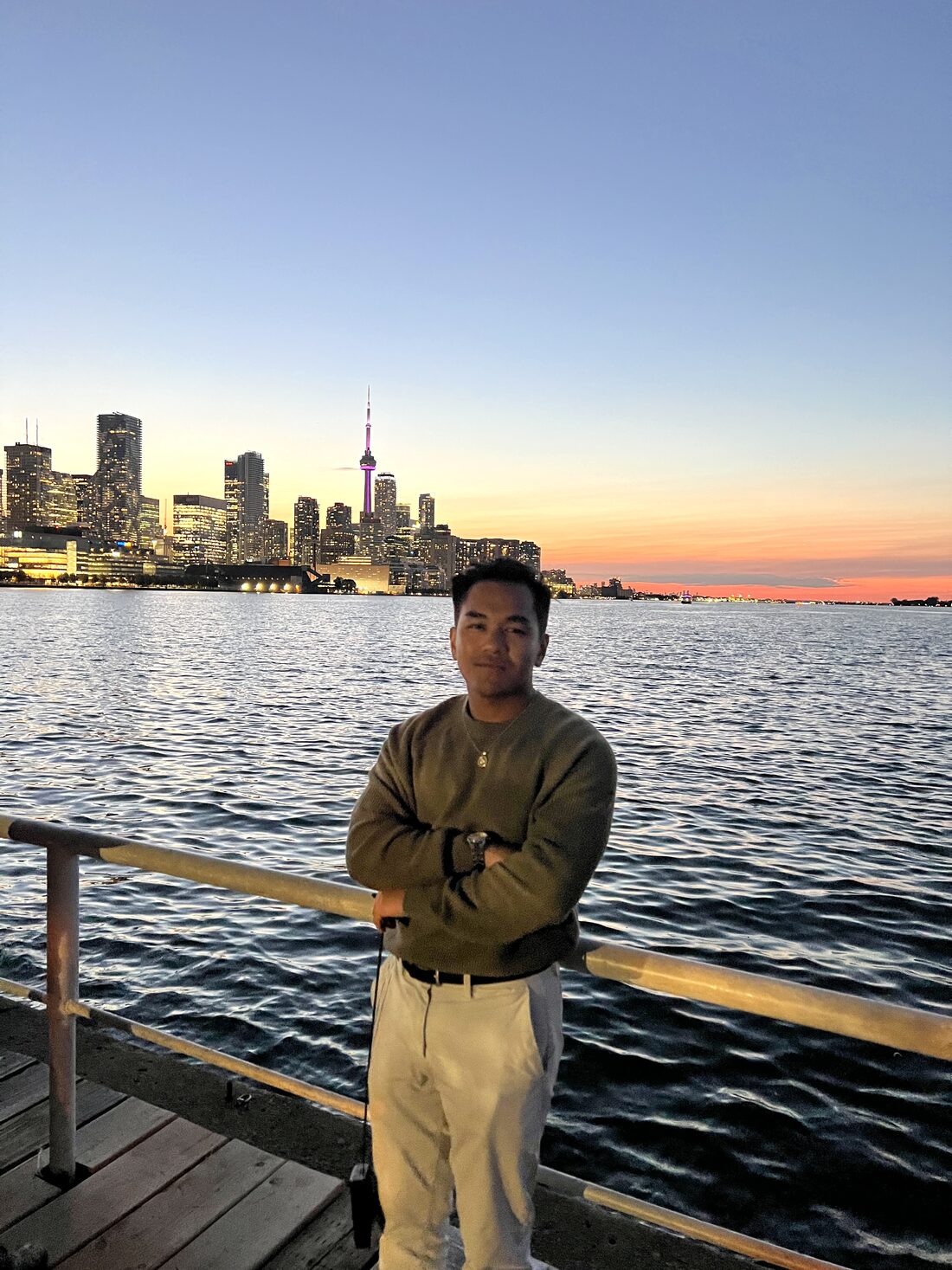 Prince Yoshiko Intes, founder of Yoshi Labs, on the Toronto waterfront at dusk